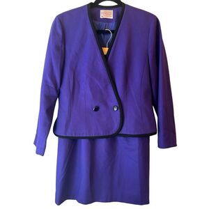 Vintage 70's Pendleton Skirt & Jacket Suit set Purple sz 10 Petite Virgin Wool f